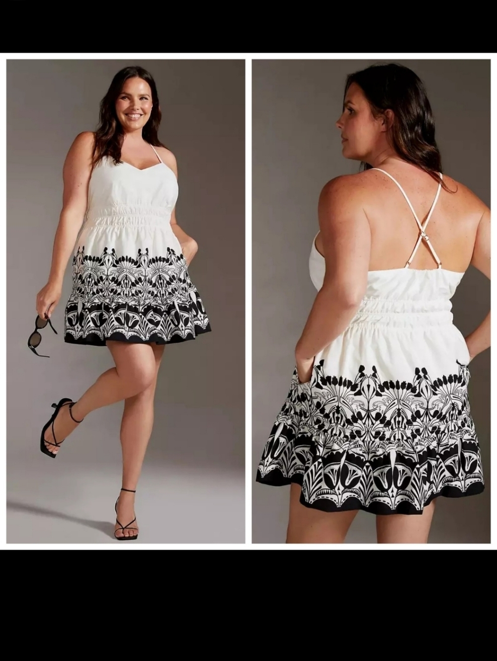 Anthropologie Monochrome Floral Dress - Picture 11 of 11